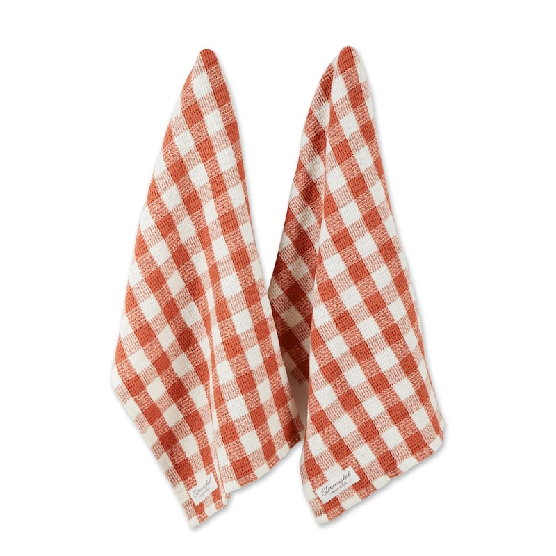 DII Washed Waffle Woven Dishtowel Set of 2