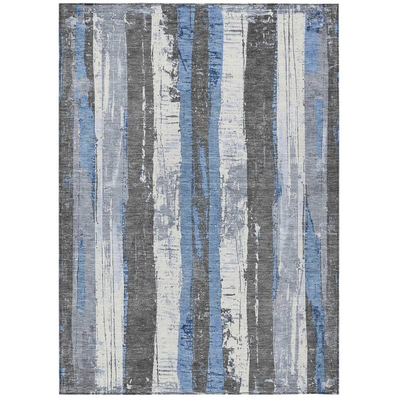 HomeRoots Striped Transitional Rectangle Outdoor Rug