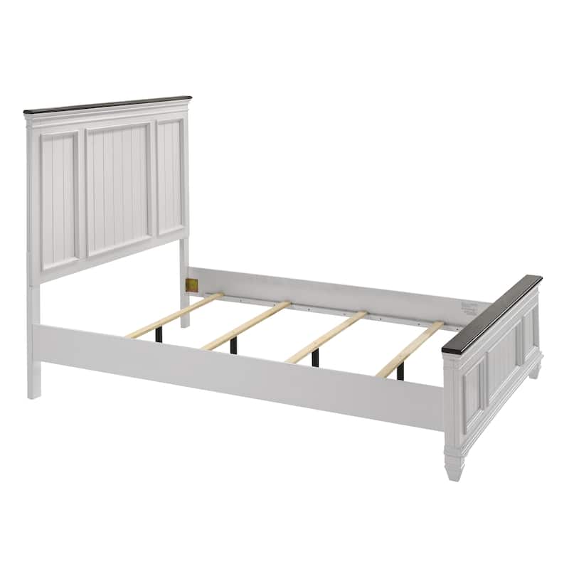 Roundhill Furniture Clelane Wood Bedroom Set with Bed, Dresser, Mirror, and Nightstand