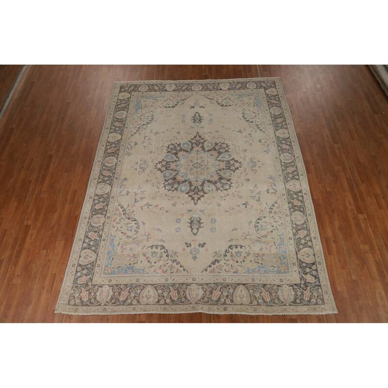 Floral Tabriz Persian Area Rug Handmade Traditional Wool Carpet - 8'3"x 10'10"