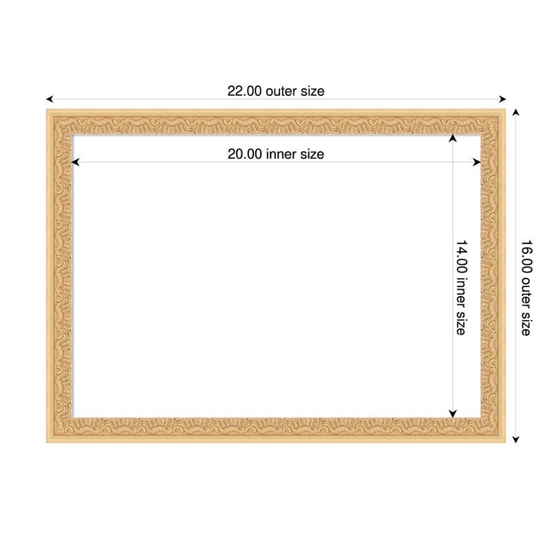 Bethany Framed Dry Erase Magnetic Board - 22 x 16 in - Bethany Gold