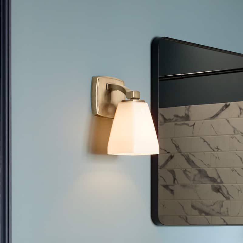 Kichler Lighting Marant 9.5" 1-Light Wall Sconce with Opal Glass in Champagne Bronze
