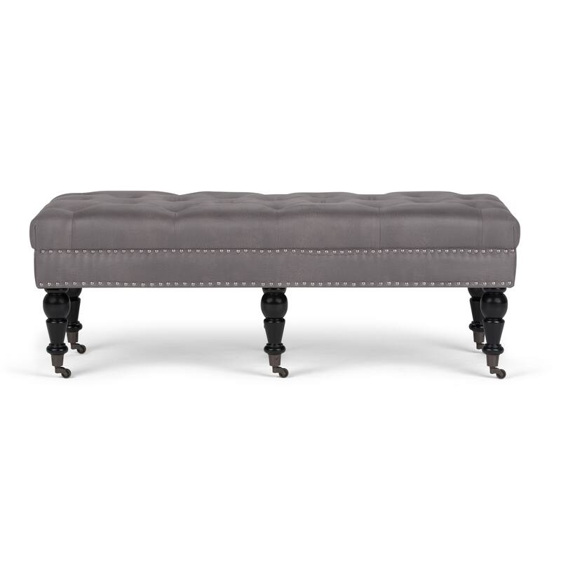 WYNDENHALL Donovan 49 inch Wide Traditional Rectangle Ottoman Bench Faux Leather