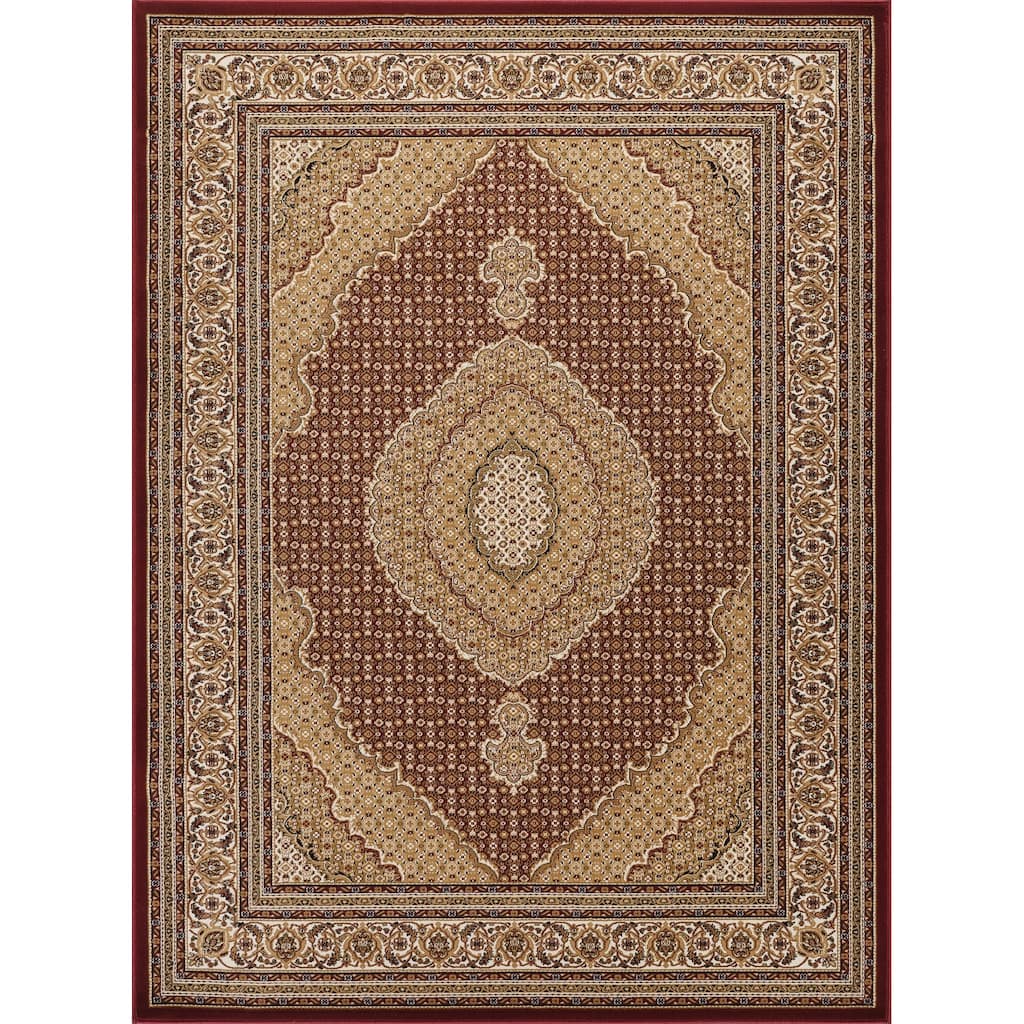 Red 7 ft. 10 in. x 10 ft. 6 in. Luxury Area Rug, 0.43 Pile Height – Sophisticated Warmth for Any Room - 6' x 7'