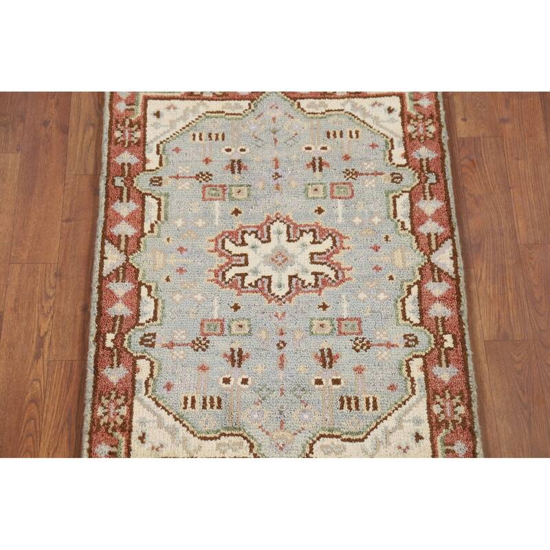 Traditional Blue Kazak Accent Rug Handmade Wool Carpet - 2'0" x 3'0"
