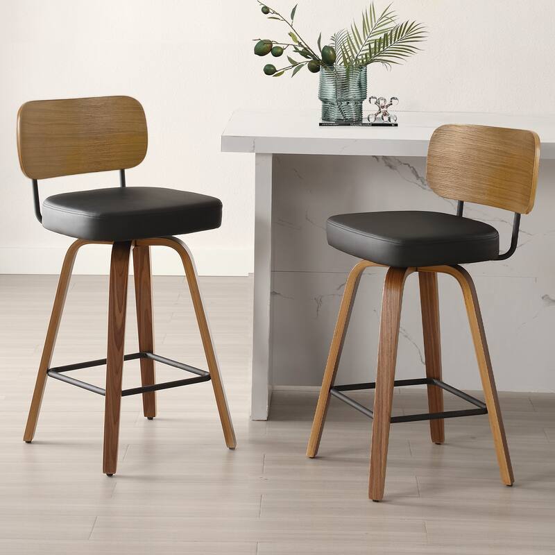 26" Swivel Upholstered Counter Height Bar Stool - 36.4" H x 17.1" W x 20" D