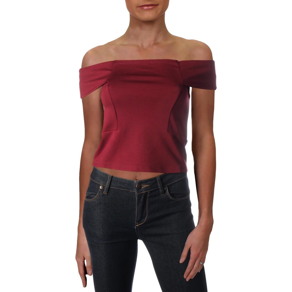 Shop Walter Baker Womens Eve Blouse Cropped Off The Shoulder