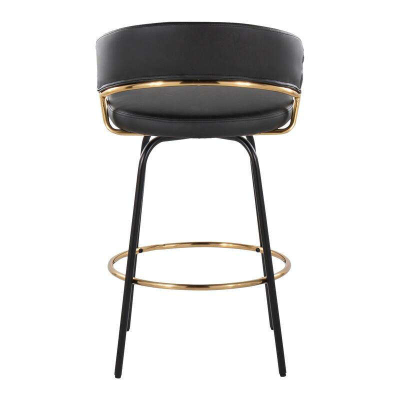 Silver Orchid Tatyana 26" Upholstered Counter Stool with Metal Legs (Set of 2)