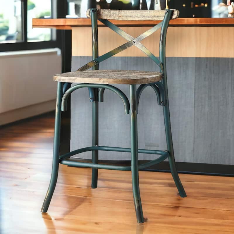 Metal Frame Small Bar Chair with Bucket Seat and Footrest
