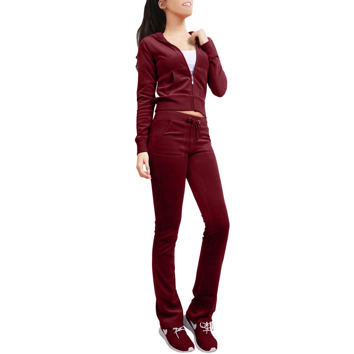 velvet hoodie and sweatpants