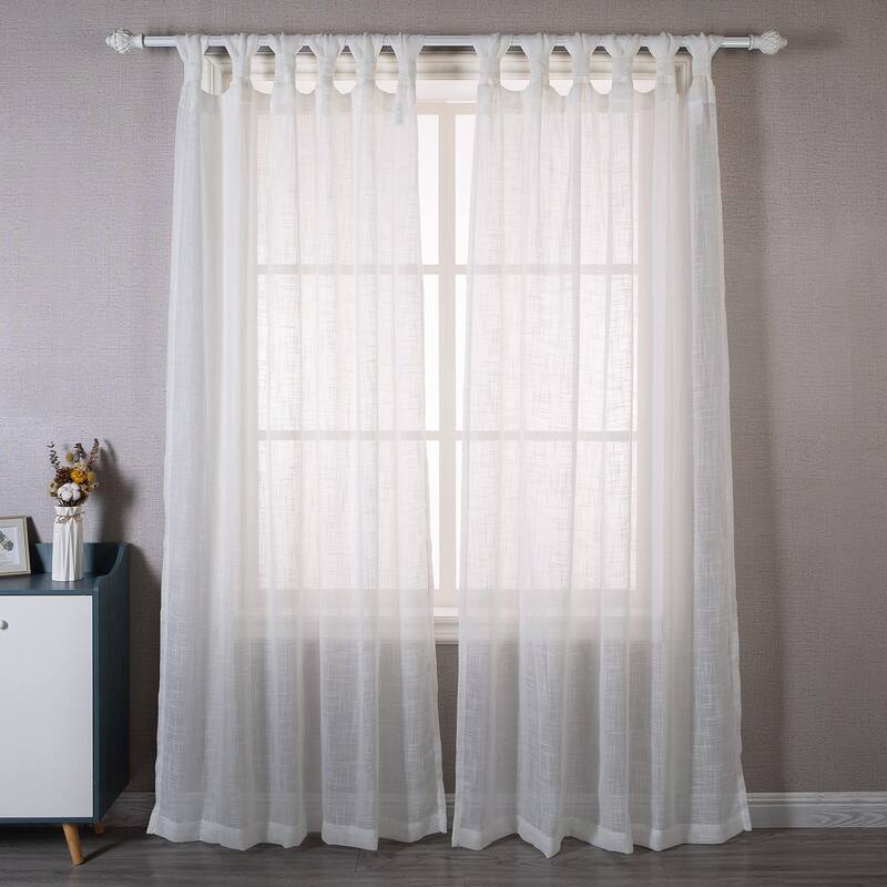 DriftAway Twist Tab Linen Textured Sheer Window Curtains