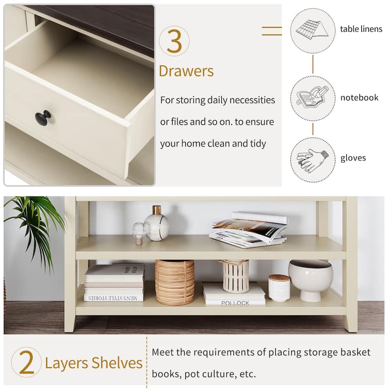 Console Table with Open Shelves
