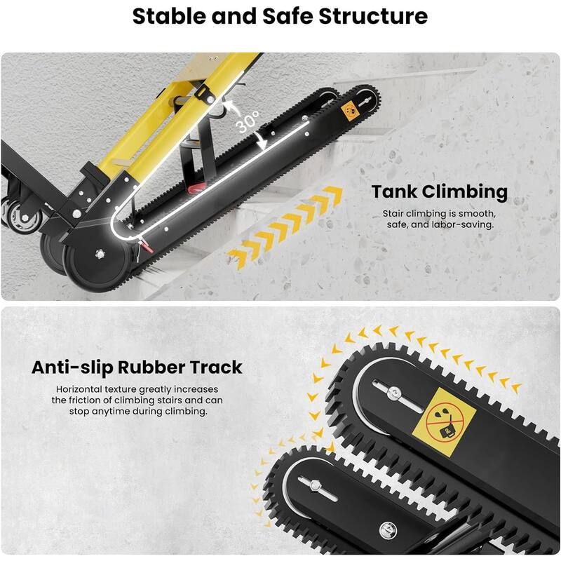 Electric Stair Climbing Hand Trucks Moving Heavy Objects Up and Down Stairs Effortless, 441 lbs Max Load