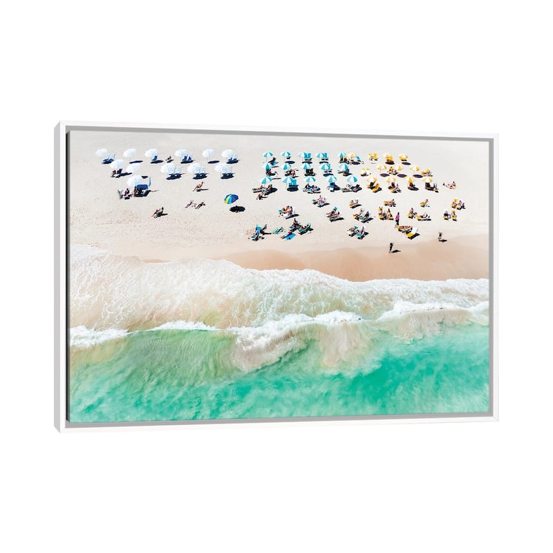 iCanvas "Life Is A Beach In Miami Beach Florida" by Susanne Kremer Framed Canvas Print - White - 32x48