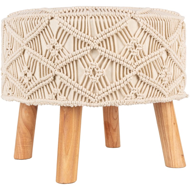 Cruuz Macrame Hand Crafted Footstool