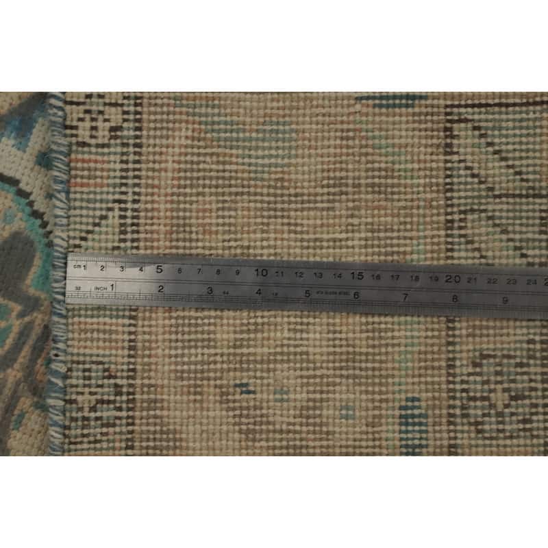 Hand Knotted Oriental 100% Wool Carpet Traditional Floral Green Tabriz Area Rug - 9' 8'' X 6' 7''