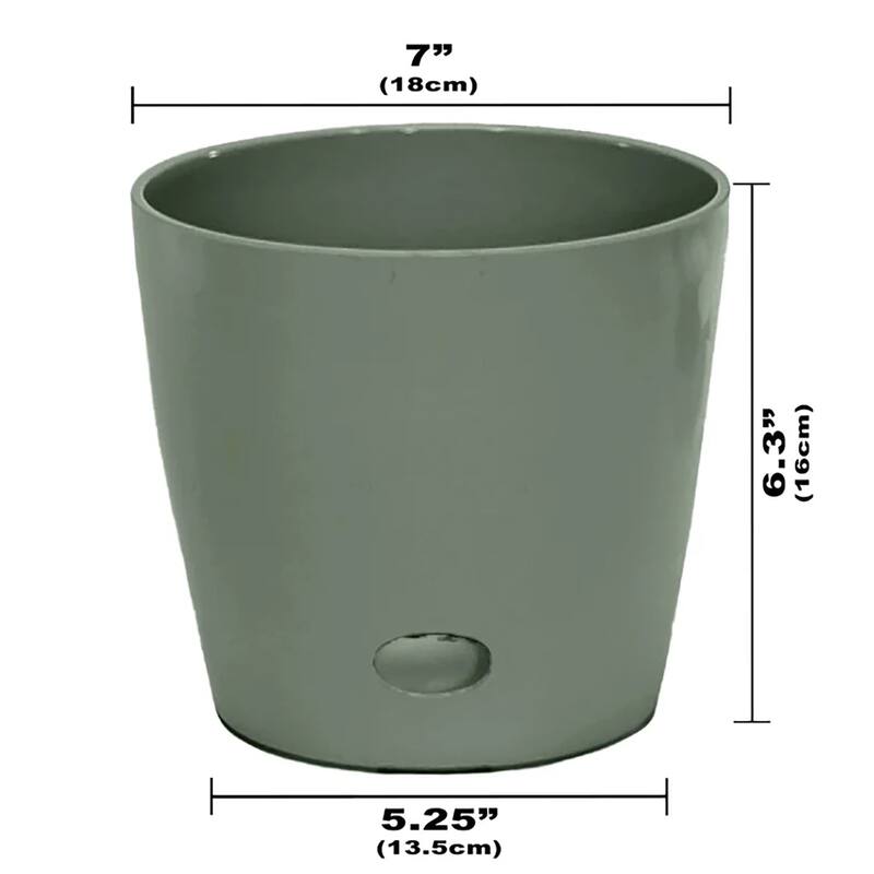 7" Round Self-Watering Indoor/Outdoor Bamboo Pots