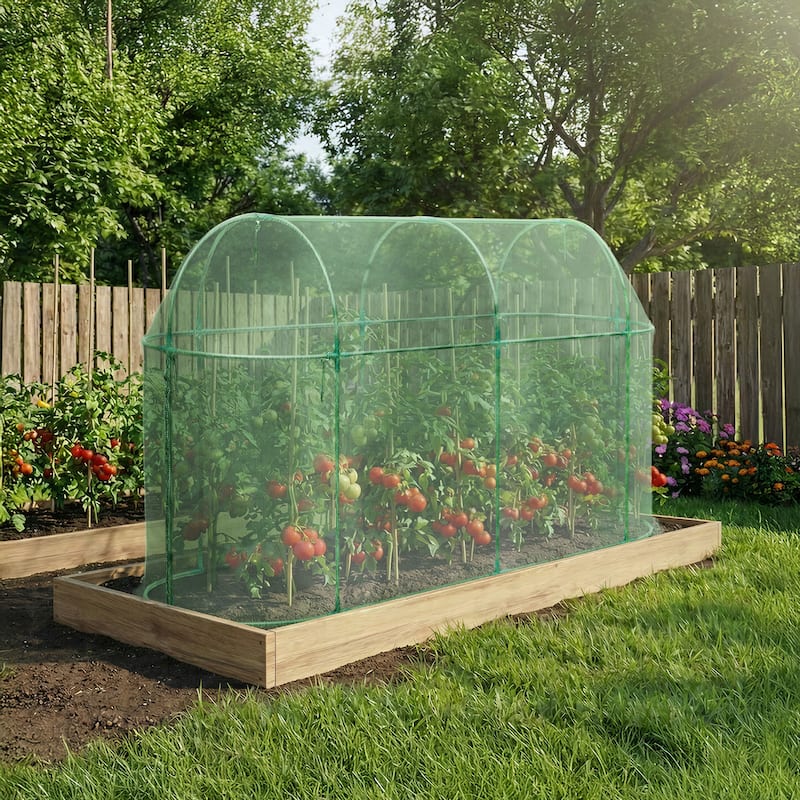 Aoodor 10'x3.3'x5' Crop Cage Plant Protection Netting Tent with Zipper