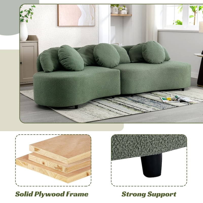 103.9" Modern Living Room Sofa Lamb Velvet Upholstered Couch Furniture for Home
