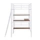 preview thumbnail 13 of 26, Modern Twin Size Metal Loft Kids Bed with Built-in Desk,Ladder,Guardrail and Storage Shelves