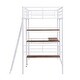 preview thumbnail 13 of 12, Twin Size Metal Loft Bed with Desk & Shelves - Safe & Space-Saving Design