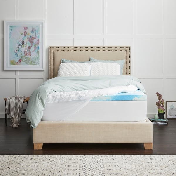 LUCID Comfort Collection 4-in D Memory Foam Full Mattress Topper in the  Mattress Covers & Toppers department at Lowes.com