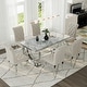 preview thumbnail 46 of 69, Luxurious Dining Room Table Set with Buttons Tufted Velvet Dining Chairs