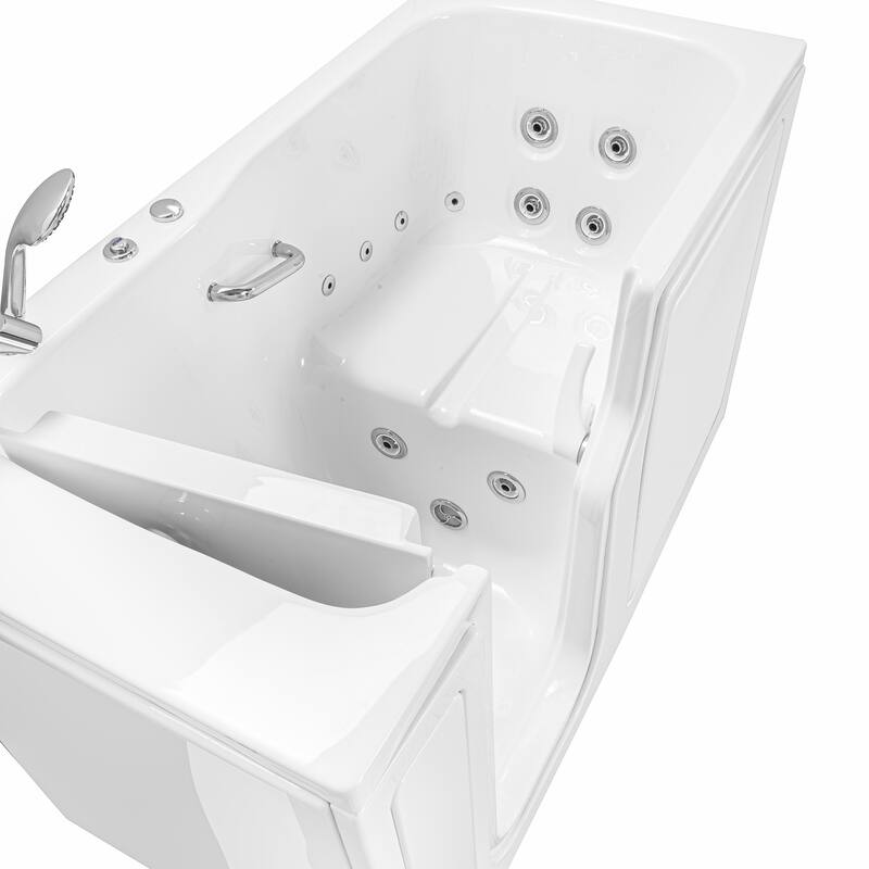 Ella Standard Acrylic Hydro Massage w/ Independent Foot Massage Walk in Tub 30"x60", 2 Piece Faucet