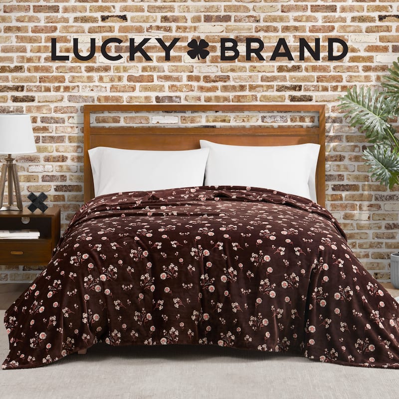 Lucky Brand Daisy Plush Throw Blanket