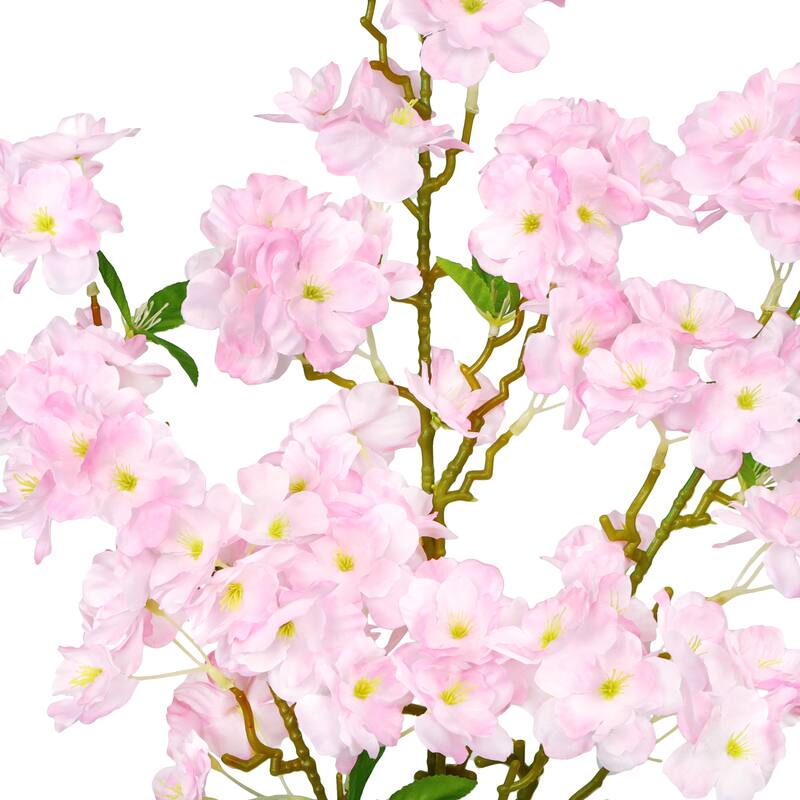 Set of 3 Pink Artificial Spring Cherry Blossom Flower Stem Spray 40in - 40" L x 10" W x 5" DP
