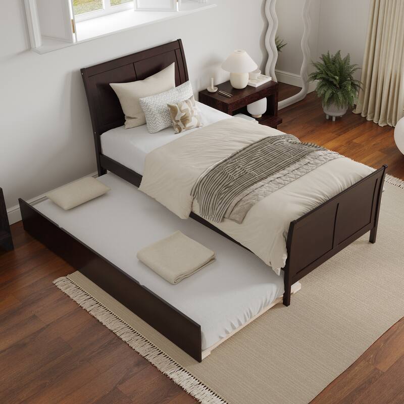 Portland Solid Wood Platform Bed with Matching Footboard and Trundle