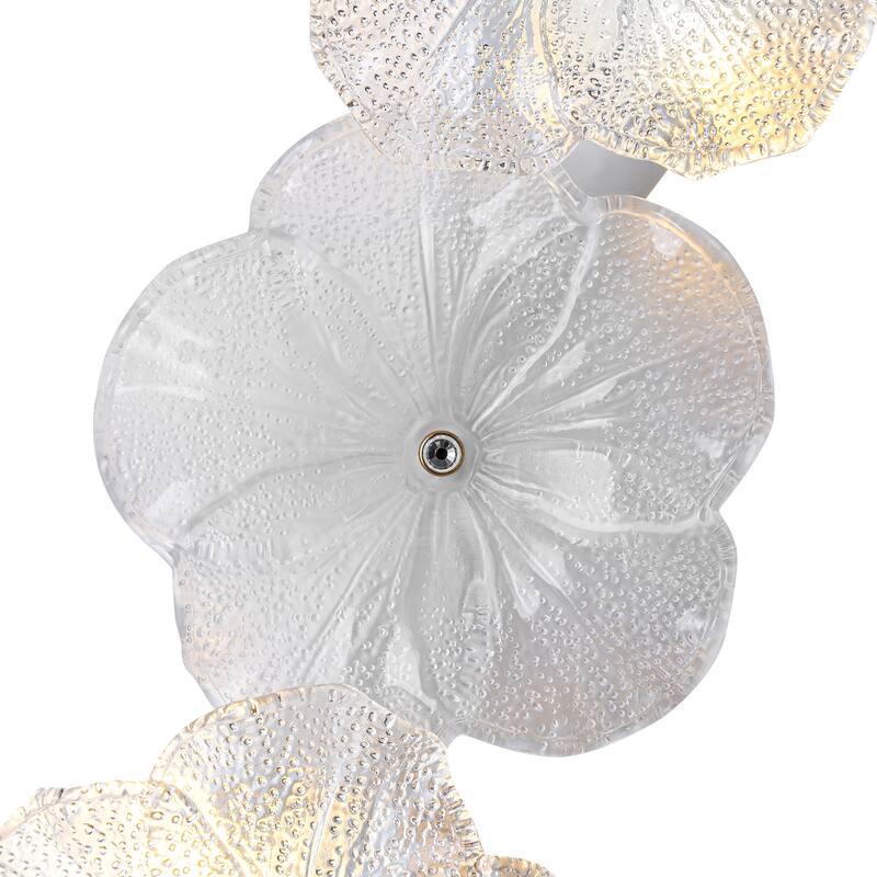Modern Elegant Clear and Frosted Bubble Glass Flower Petal Wall Sconce