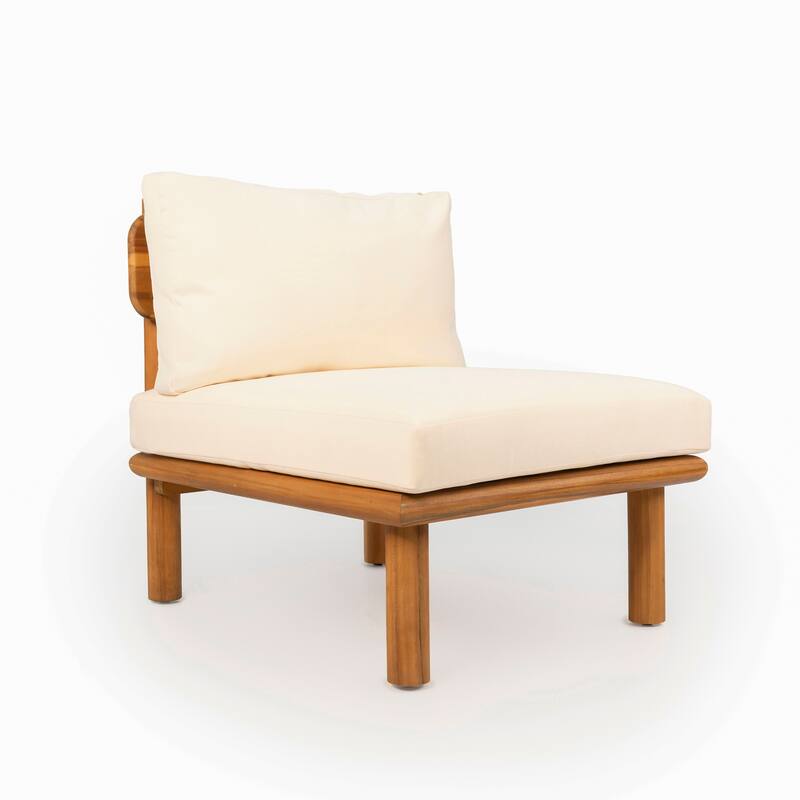 Christopher Knight Home - Gabriel 4-Piece Outdoor Acacia Wood Patio Seating Set with Water-Repellent Cushions