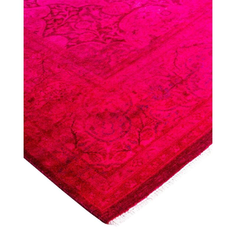 Fine Vibrance One-of-a-Kind Hand-Knotted Area Rug - Pink, 6' 2" x 9' 1" - 6' 2" x 9' 1"