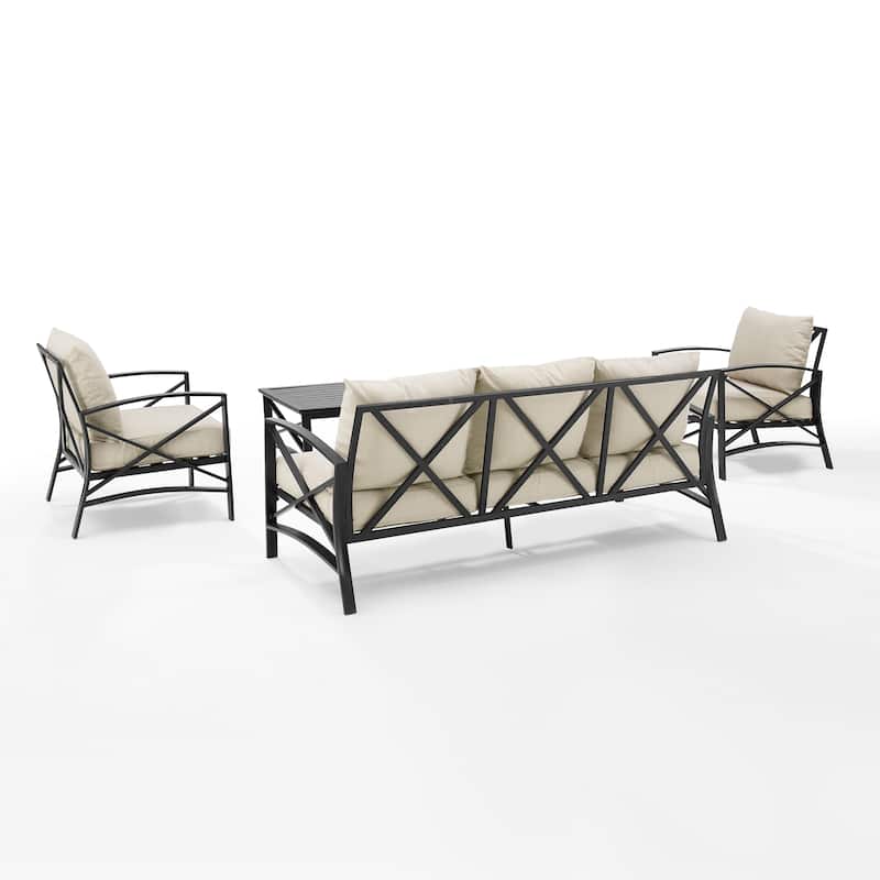 Crosley Kaplan 4Pc Outdoor Sofa Patio Furniture Set - 147 W x 68.5 D x 32 H