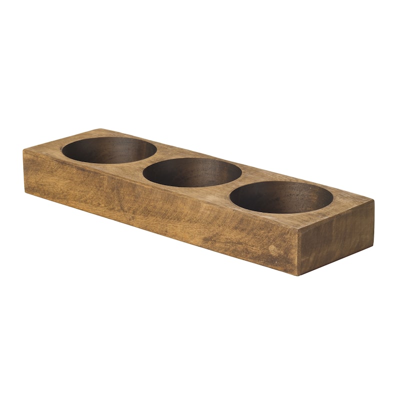 Distressed White 3 Hole Cheese Mold Candle Holder - 3 Hole