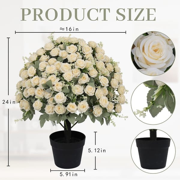 dimension image slide 0 of 3, 24 in Artificial Rose Decoration Lifelike Faux Floral Plants