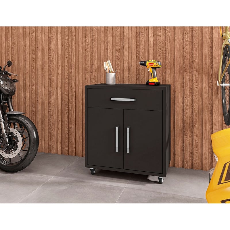 Manhattan Comfort Eiffel Mobile Garage Cabinet (Set of 2)