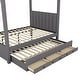 preview thumbnail 25 of 33, Upholstery Canopy Platform Bed with Trundle and Three Storage Drawers