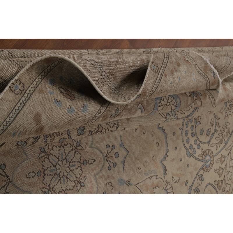 Traditional Floral Tabriz Persian Rug Hand-Knotted Wool Carpet - 9'4"x 13'1"