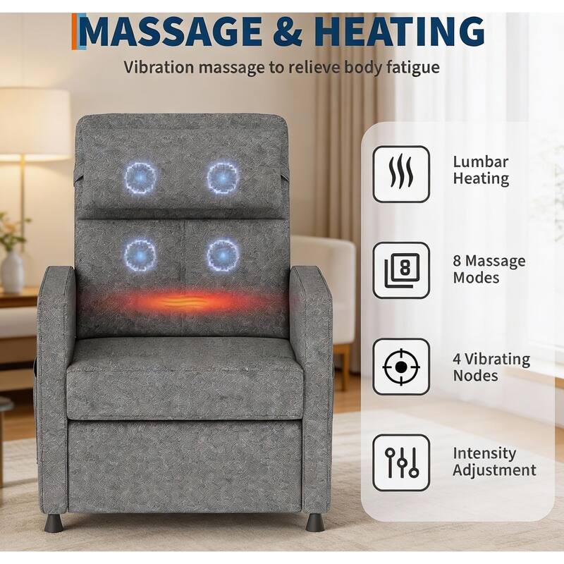 Adjustable Power Recliner, with Massage & Heat