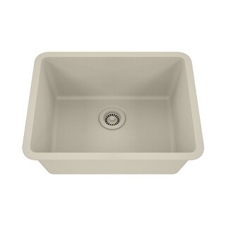 23 Inch Lexicon Platinum Quartz Composite Drop-in Undermount Single Bowl Galaxy Beige Kitchen Sink LP-2318-B-SO - 23x18