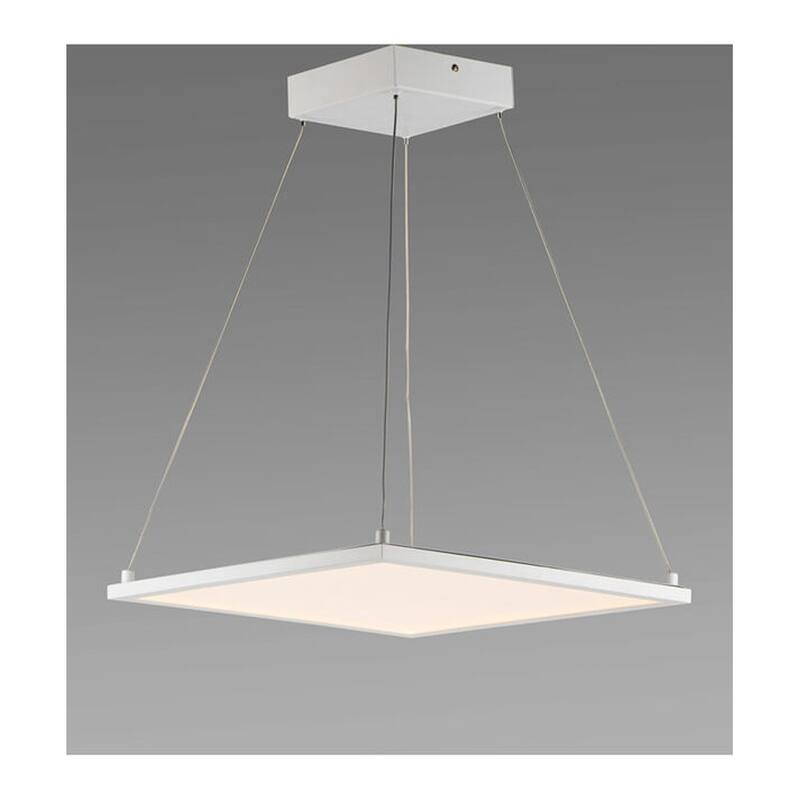 Wafer SQ 15"W 1-Light LED Pendant Light Fixture White Finish by Maxim