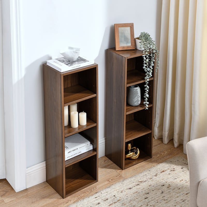 70.90 in. Tall Wood 6-Shelf Standard Bookcase with Interior Shelves