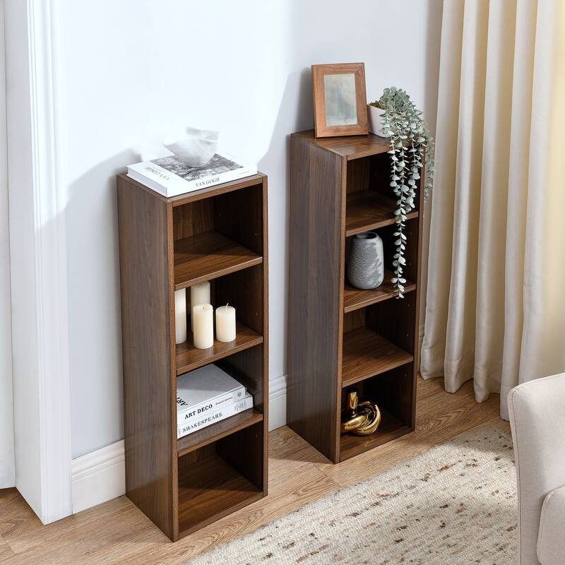 8-Tier Slim Media Storage Tower - Adjustable Shelving for CDs/DVDs/Books, Tall Narrow Cabinet for Home or Office