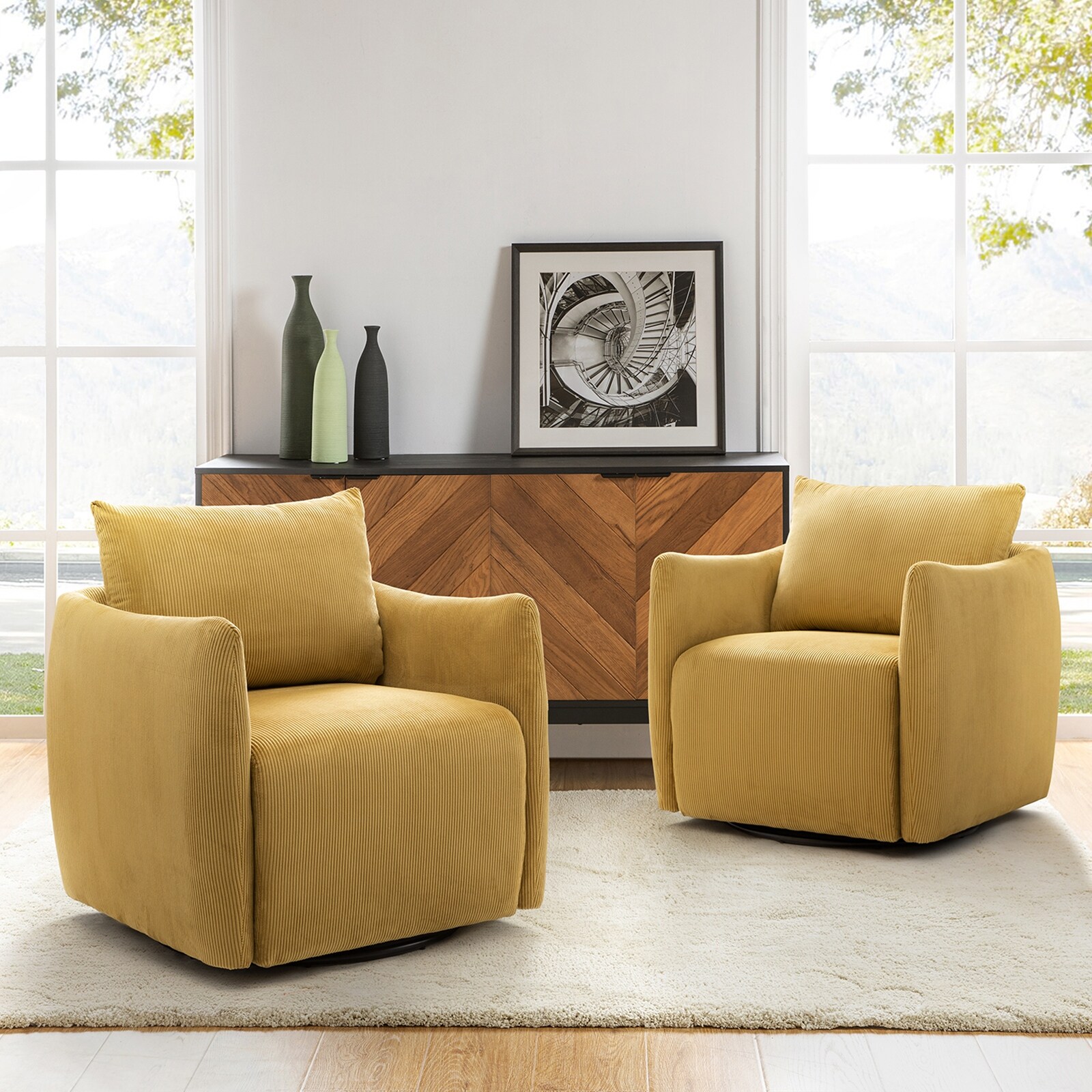 Vanessa upholstered swivel chair hotsell