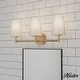 preview thumbnail 1 of 8, Hunter Nolita Vanity Wall Light - Bathroom - Contemporary, Transitional - White Glass Shades - Damp Rated! 24" - 3 Light - Alturas Gold