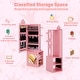 preview thumbnail 19 of 19, 3-in-1 Freestanding Kids Jewelry Cabinet Armoire with Full Length Mirror - 13.5” L x 12” W x 46” H