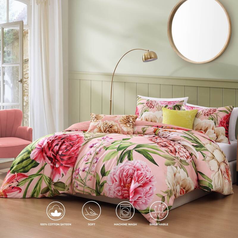 Bebejan Spring Forever 100% Cotton Sateen 5 Piece Reversible Comforter Set