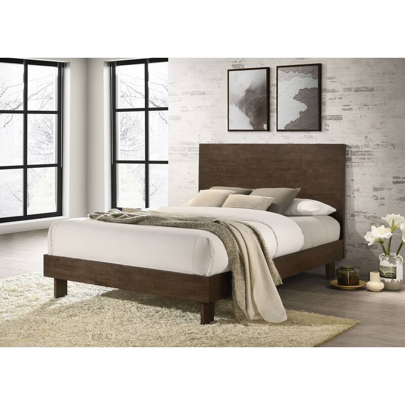 Hemlock Warm Brown Queen Platform Panel Bed